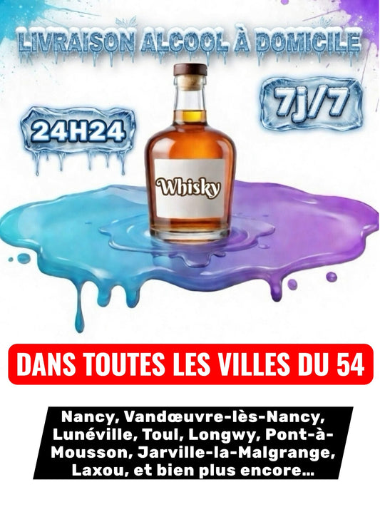 Livraison Alcool à Domicile Meurthe-et-Moselle 54 24h/24 7j/7 en moins de 30 minutes