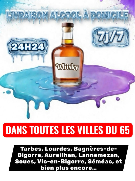 Livraison Alcool à Domicile Hautes-Pyrénées (65) 24h/24 7j/7 en moins de 30 minutes