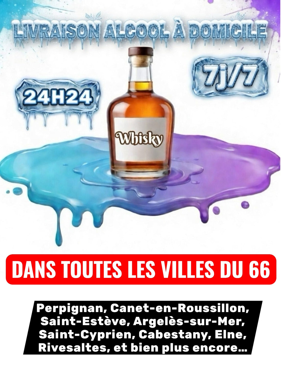 Livraison Alcool à Domicile Pyrénées-Orientales (66) 24h/24 7j/7 en moins de 30 minutes